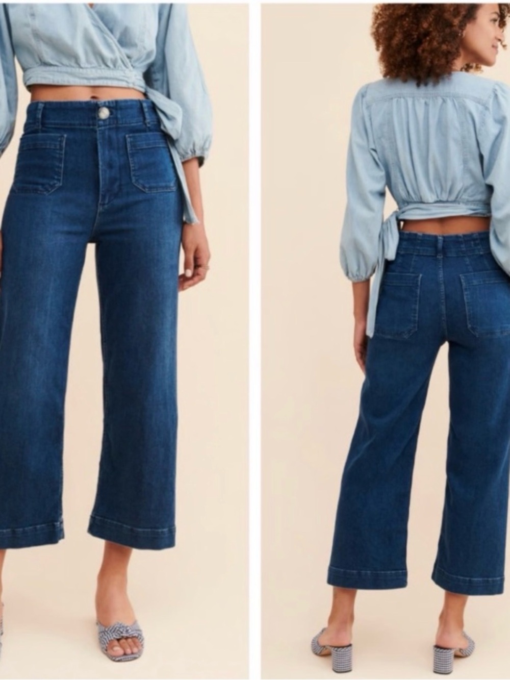 Anthropologie Pilcro and the Letterpress Blue Wide Leg Skipper Jeans